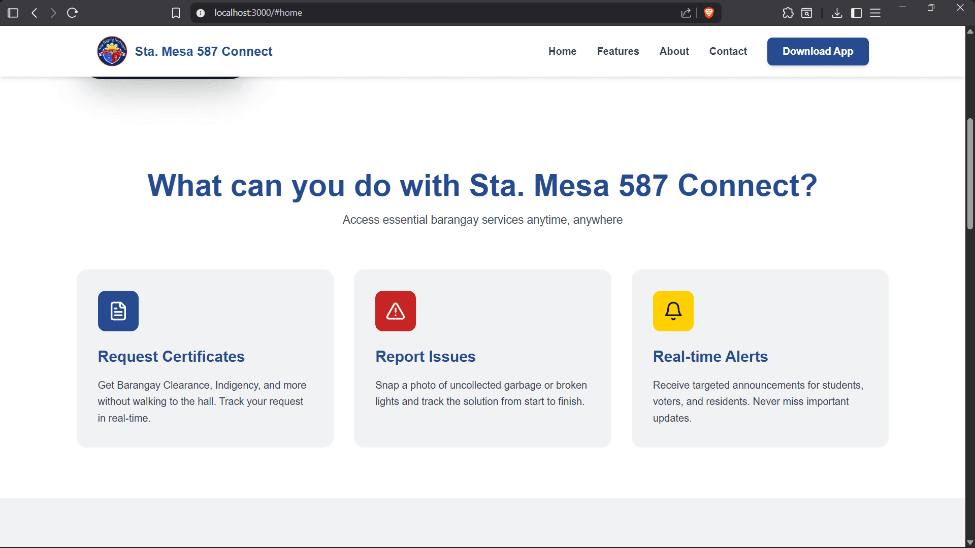 Sta. Mesa 587 Connect dashboard preview 2