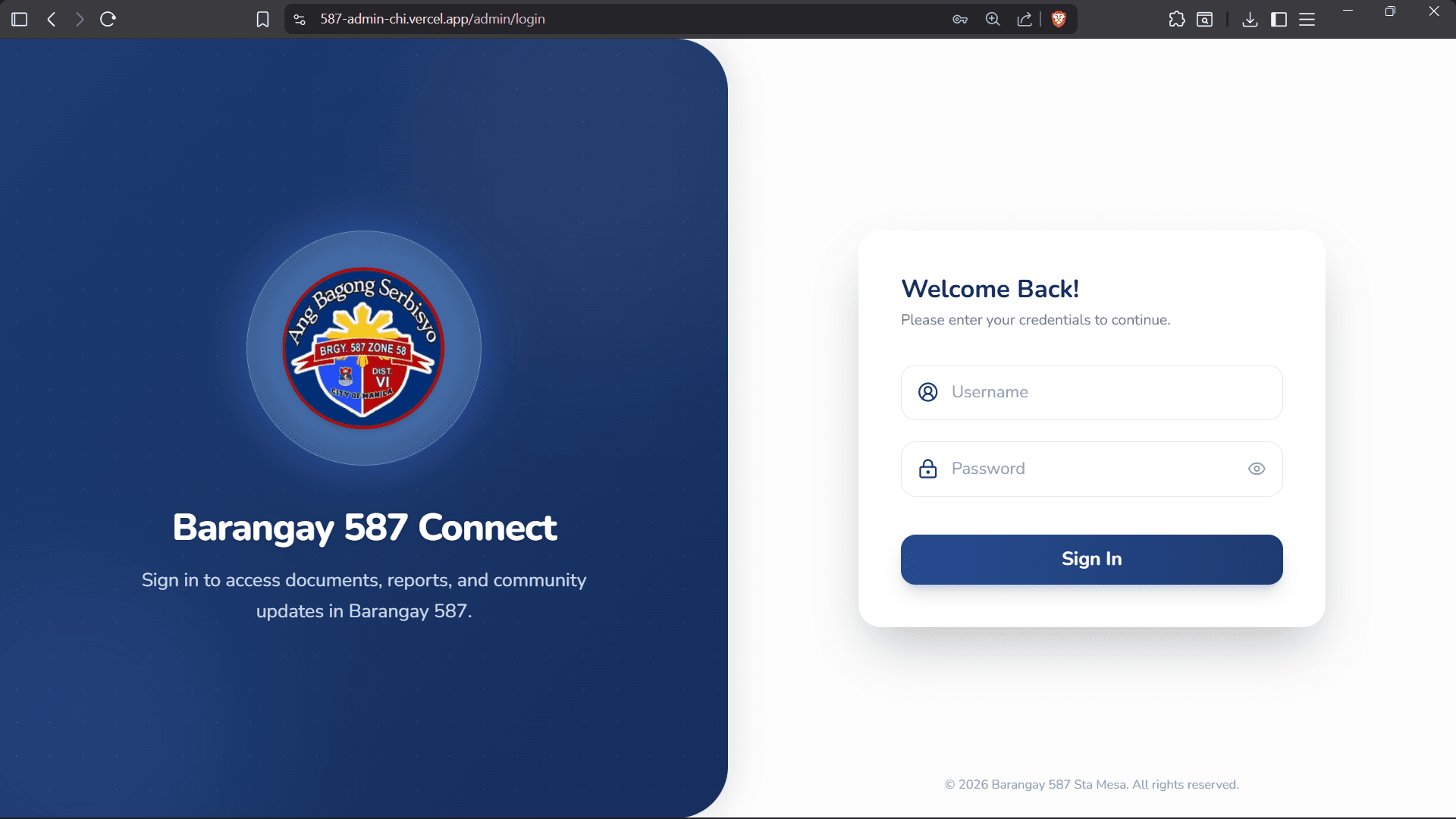 Sta. Mesa 587 Connect dashboard preview 3
